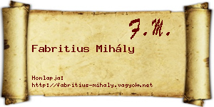 Fabritius Mihály névjegykártya