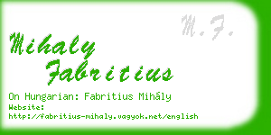 mihaly fabritius business card